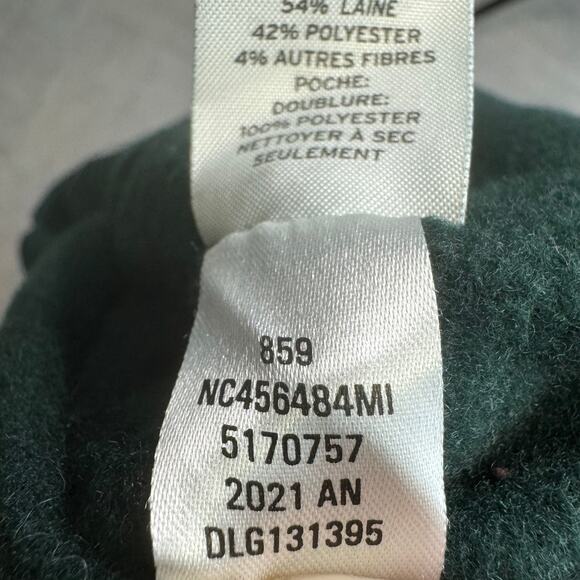 Nordstrom Emerald Green Wool Blend Shacket Coat Mid Length WMNS M Long Sleeve - Picture 6 of 11